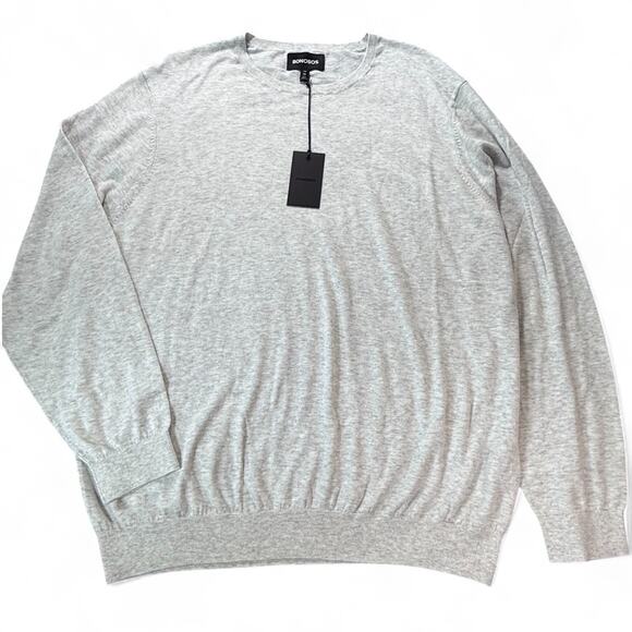 Bonobos Other - NWT Bonobos Slim Fit Crew Neck 100% Cotton Sweater Silver Casual Preppy Mens XXL